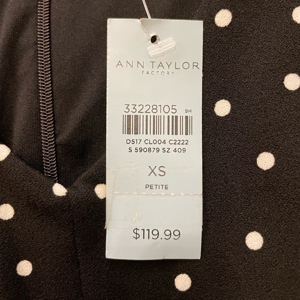 Black Polka Dot Jumpsuit Sz XSP (Ann Taylor) - Picture 2 of 4
